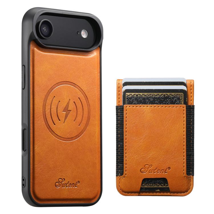Suteni H17 Oil Eax Leather MagSafe Detachable Wallet Phone Case, For iPhone 17 Pro, For iPhone 17, For iPhone Air, For iPhone 16 Pro Max