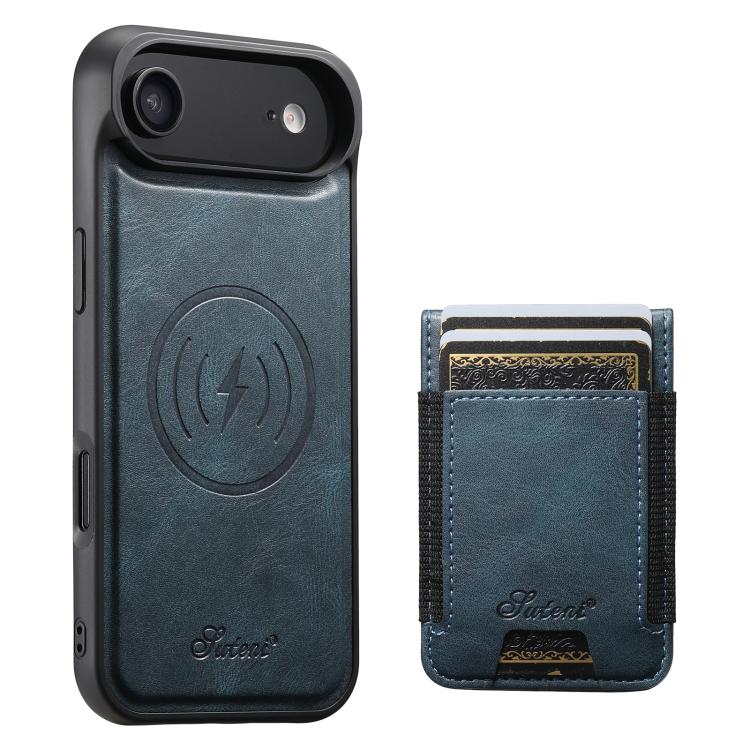 Suteni H17 Oil Eax Leather MagSafe Detachable Wallet Phone Case, For iPhone 17 Pro, For iPhone 17, For iPhone Air, For iPhone 16 Pro Max