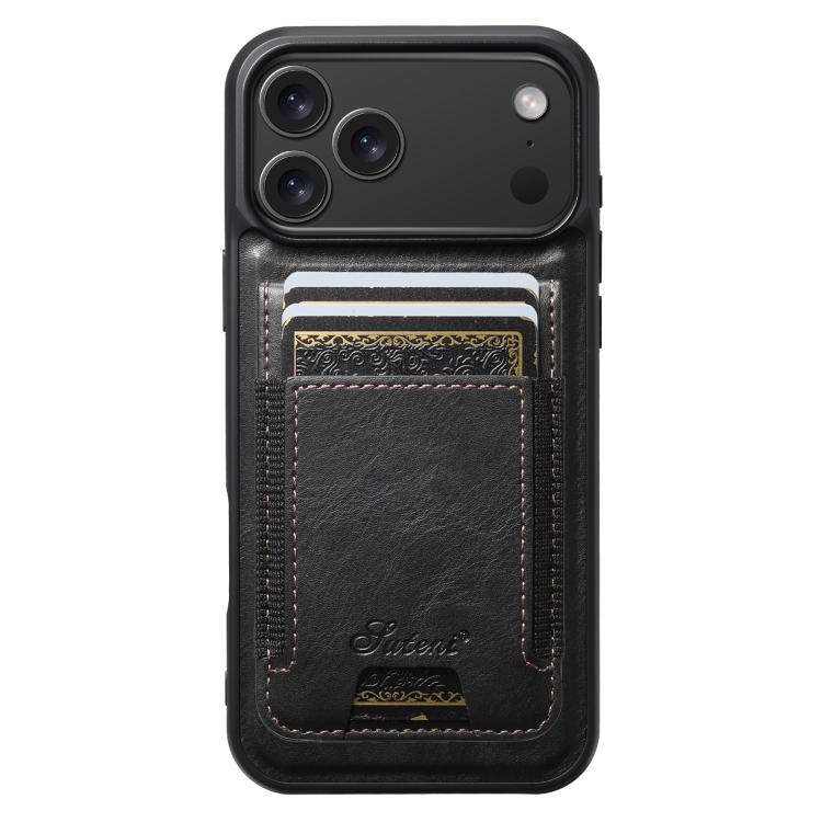 Suteni H17 Oil Eax Leather MagSafe Detachable Wallet Phone Case, For iPhone 18, For iPhone 18 Pro, For iPhone 18 Pro Max, For iPhone 17 Pro Max