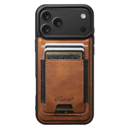 Suteni H17 Oil Eax Leather MagSafe Detachable Wallet Phone Case, For iPhone 18, For iPhone 18 Pro, For iPhone 18 Pro Max, For iPhone 17 Pro Max