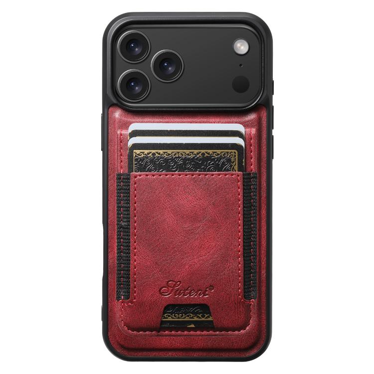 Suteni H17 Oil Eax Leather MagSafe Detachable Wallet Phone Case, For iPhone 18, For iPhone 18 Pro, For iPhone 18 Pro Max, For iPhone 17 Pro Max