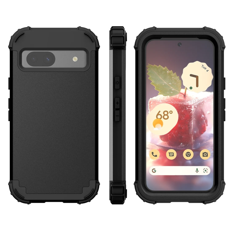 3 in 1 Silicone Hybrid PC Shockproof Phone Case, For Google Pixel 9 Pro XL, For Google Pixel 9 Pro, For Google Pixel 8a