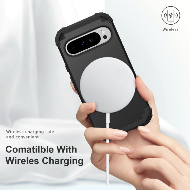 3 in 1 Silicone Hybrid PC Shockproof Phone Case, For Google Pixel 9 Pro XL, For Google Pixel 9 Pro, For Google Pixel 8a