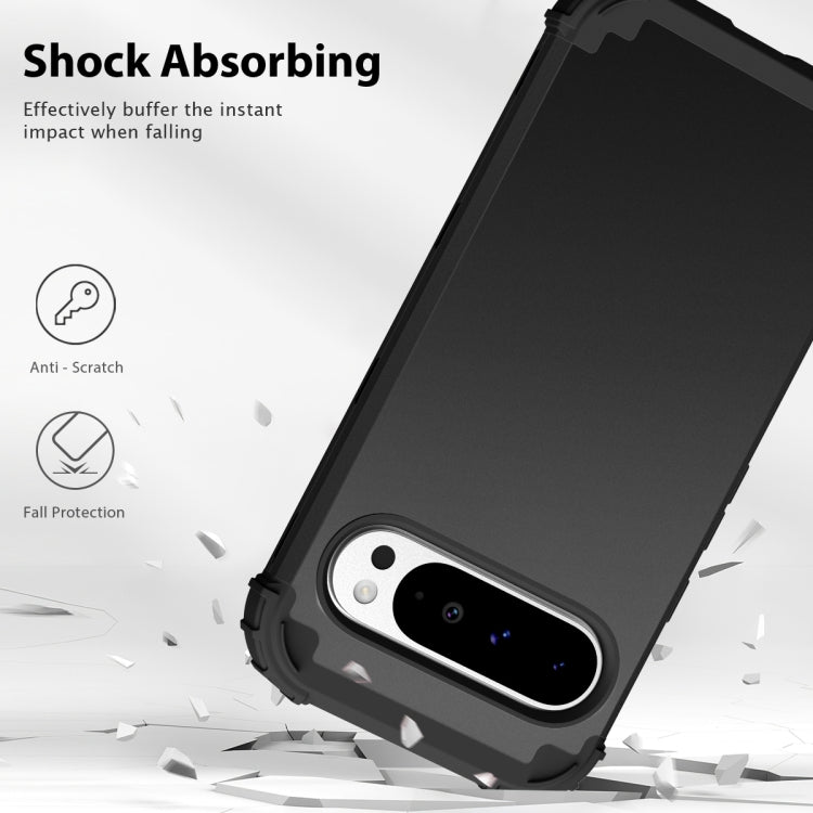 3 in 1 Silicone Hybrid PC Shockproof Phone Case, For Google Pixel 9 Pro XL, For Google Pixel 9 Pro, For Google Pixel 8a