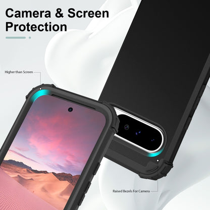 3 in 1 Silicone Hybrid PC Shockproof Phone Case, For Google Pixel 9 Pro XL, For Google Pixel 9 Pro, For Google Pixel 8a
