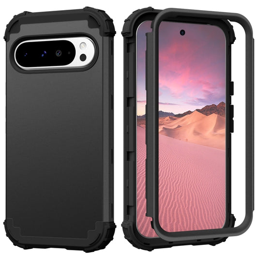 3 in 1 Silicone Hybrid PC Shockproof Phone Case, For Google Pixel 9 Pro XL, For Google Pixel 9 Pro, For Google Pixel 8a