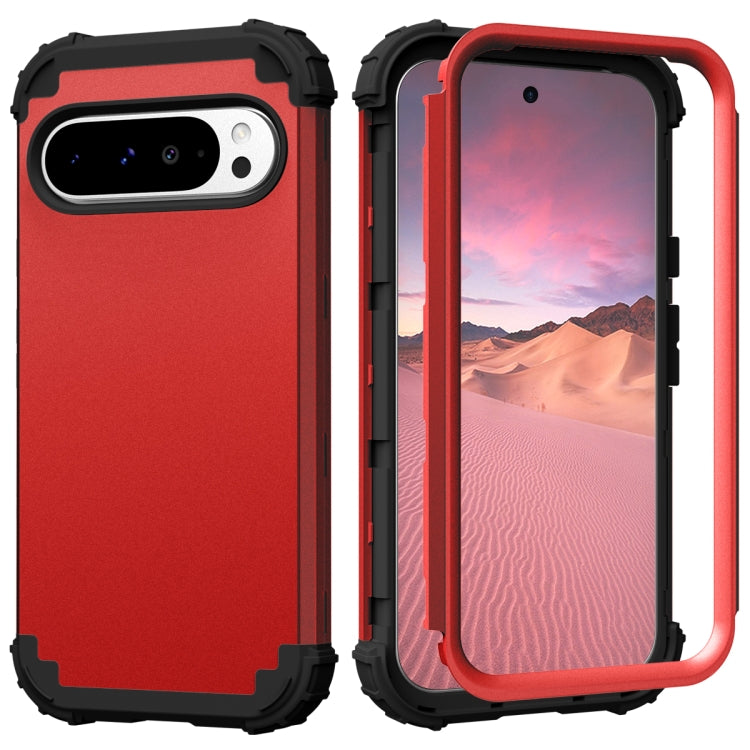 3 in 1 Silicone Hybrid PC Shockproof Phone Case, For Google Pixel 9 Pro XL, For Google Pixel 9 Pro, For Google Pixel 8a