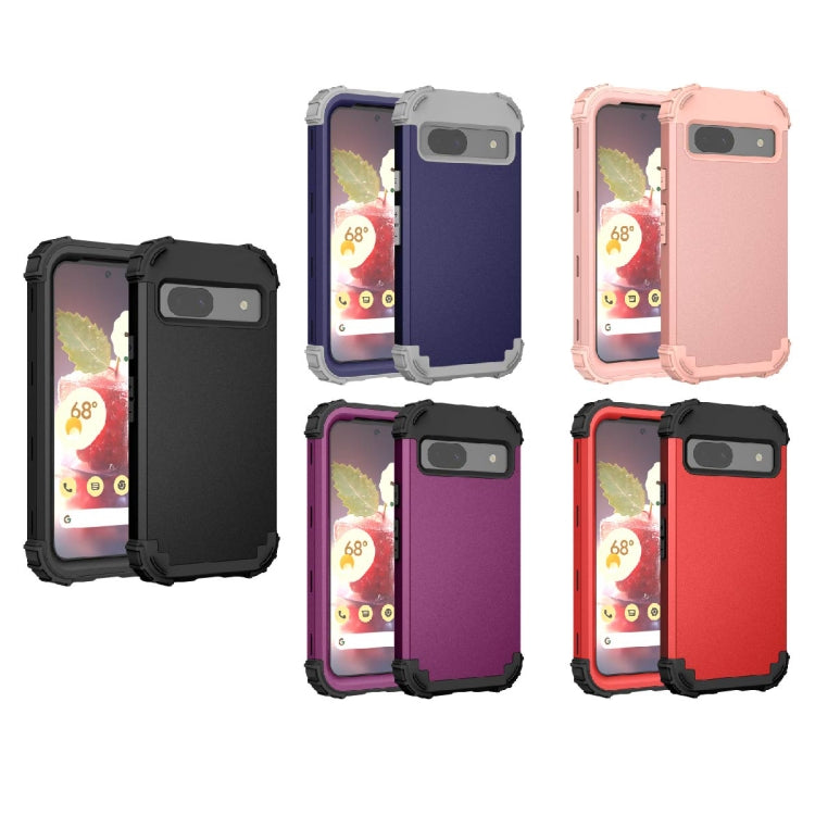 3 in 1 Silicone Hybrid PC Shockproof Phone Case, For Google Pixel 9 Pro XL, For Google Pixel 9 Pro, For Google Pixel 8a