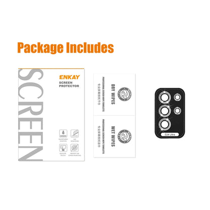 ENKAY Hat-Prince 9H Rear Camera Lens Glitter Aluminium Alloy Tempered Glass Film, For Samsung Galaxy S24 Ultra 5G, For Samsung Galaxy S24+ 5G, For Samsung Galaxy S24 5G