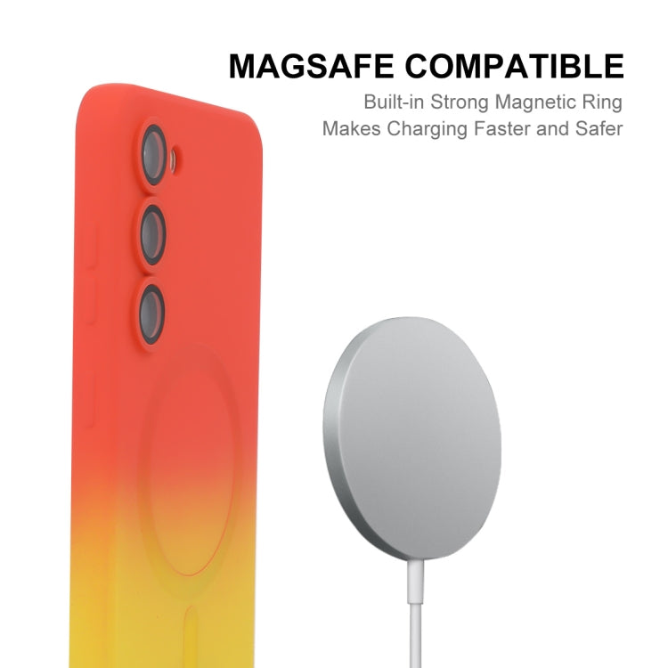 ENKAY Hat-Prince MagSafe Rainbow Gradient Silicone Phone Case with Lens Film, For Samsung Galaxy S23 5G, For Samsung Galaxy A17 / A26 5G, For Samsung Galaxy A06 4G / 5G, For Samsung Galaxy A16 4G / 5G