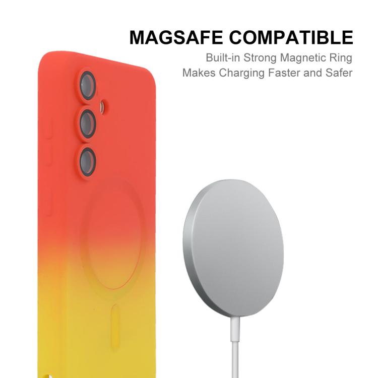ENKAY Hat-Prince MagSafe Rainbow Gradient Silicone Phone Case with Lens Film, For Samsung Galaxy A54, For Samsung Galaxy S23 Ultra 5G, For Samsung Galaxy S23+ 5G, For Samsung Galaxy S23 5G