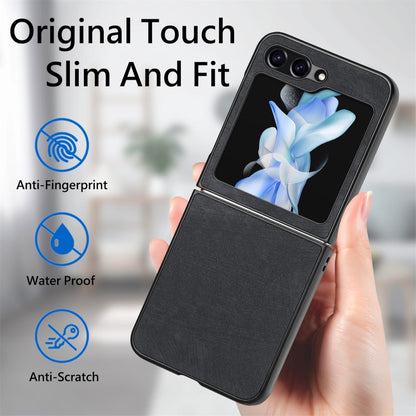 Retro Leather Shockproof Phone Case, For Samsung Galaxy Z Flip6 / Flip7 FE, For Samsung Galaxy Z Flip5 5G