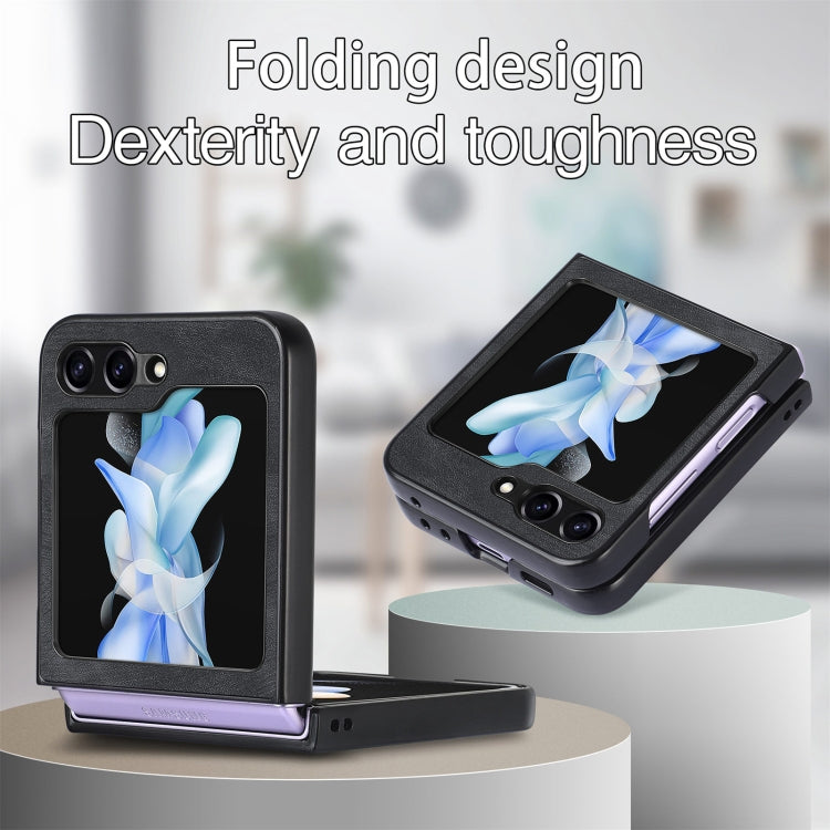Retro Leather Shockproof Phone Case, For Samsung Galaxy Z Flip6 / Flip7 FE, For Samsung Galaxy Z Flip5 5G