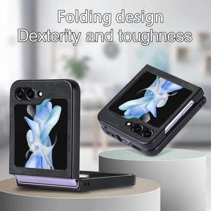Retro Leather Shockproof Phone Case, For Samsung Galaxy Z Flip6 / Flip7 FE, For Samsung Galaxy Z Flip5 5G
