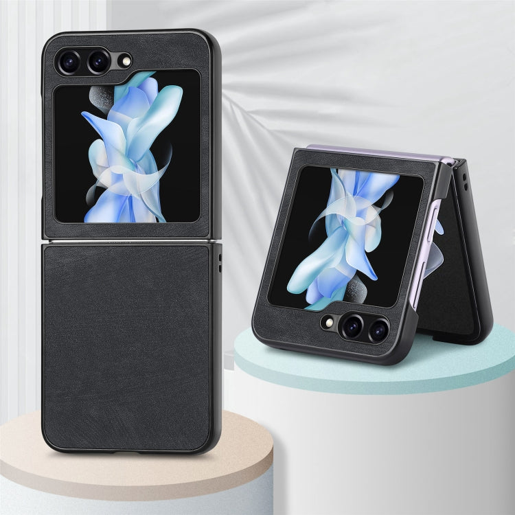 Retro Leather Shockproof Phone Case, For Samsung Galaxy Z Flip6 / Flip7 FE, For Samsung Galaxy Z Flip5 5G