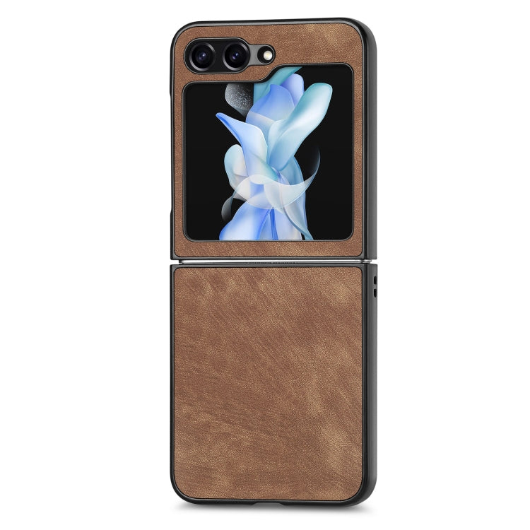 Retro Leather Shockproof Phone Case, For Samsung Galaxy Z Flip6 / Flip7 FE, For Samsung Galaxy Z Flip5 5G