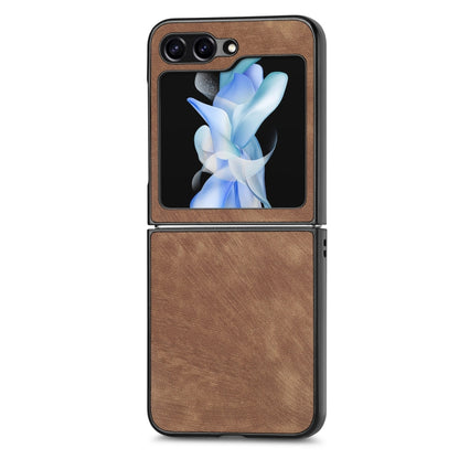 Retro Leather Shockproof Phone Case, For Samsung Galaxy Z Flip6 / Flip7 FE, For Samsung Galaxy Z Flip5 5G