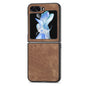 Retro Leather Shockproof Phone Case, For Samsung Galaxy Z Flip6 / Flip7 FE, For Samsung Galaxy Z Flip5 5G