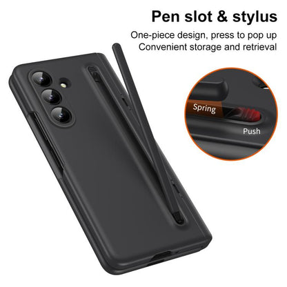 Long Chi Grain Leather Shockproof Phone Case, No Pen, For Samsung Galaxy Z Fold7 5G, For Samsung Galaxy Z Fold6 5G, For Samsung Galaxy Z Fold5 5G
