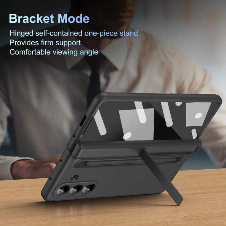 Long Chi Grain Leather Shockproof Phone Case, No Pen, For Samsung Galaxy Z Fold7 5G, For Samsung Galaxy Z Fold6 5G, For Samsung Galaxy Z Fold5 5G