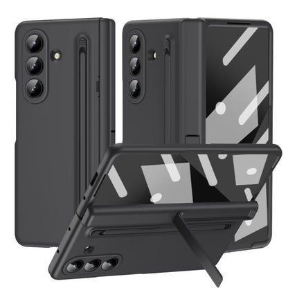 Long Chi Grain Leather Shockproof Phone Case, No Pen, For Galaxy Z Fold8 5G, For Galaxy Z Fold8 Ultra 5G, For Galaxy Z Fold7 5G, For Galaxy Z Fold6 5G, For Galaxy Z Fold5 5G