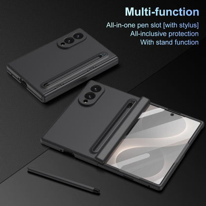 Long Chi Grain Leather Shockproof Phone Case, No Pen, For Galaxy Z Fold8 5G, For Galaxy Z Fold8 Ultra 5G, For Galaxy Z Fold7 5G, For Galaxy Z Fold6 5G, For Galaxy Z Fold5 5G