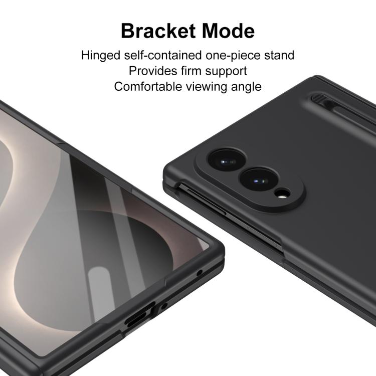 Long Chi Grain Leather Shockproof Phone Case, No Pen, For Galaxy Z Fold8 5G, For Galaxy Z Fold8 Ultra 5G, For Galaxy Z Fold7 5G, For Galaxy Z Fold6 5G, For Galaxy Z Fold5 5G