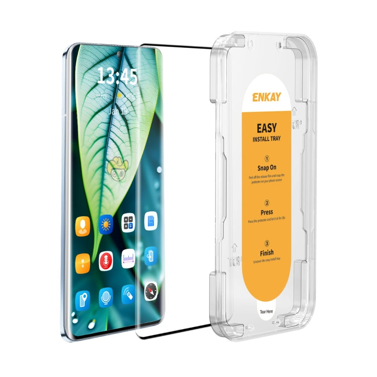 ENKAY Easy Install Hot Bending Full Coverage Side Glue Tempered Glass Film, For vivo S19 Pro, For vivo X100 Ultra, For vivo X90 Pro+, For vivo S15 Pro, For vivo V30 / V30 Pro, For vivo S18 / S18 Pro, For vivo X100 / X100 Pro, For vivo S17 / S17 Pro / S...