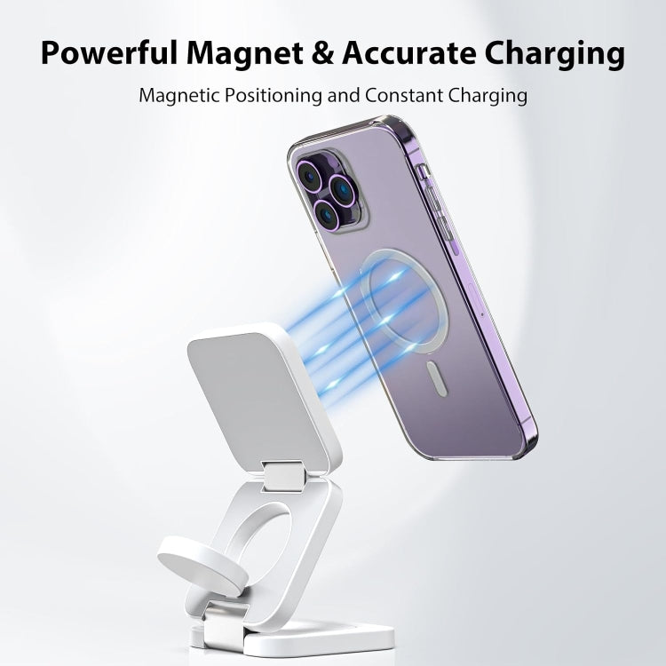 KU XIU X55 Magnetic Wireless Fast Charge Folding 3-in-1 for Apple Wireless Charging Base