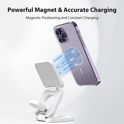 KU XIU X55 Magnetic Wireless Fast Charge Folding 3-in-1 for Apple Wireless Charging Base