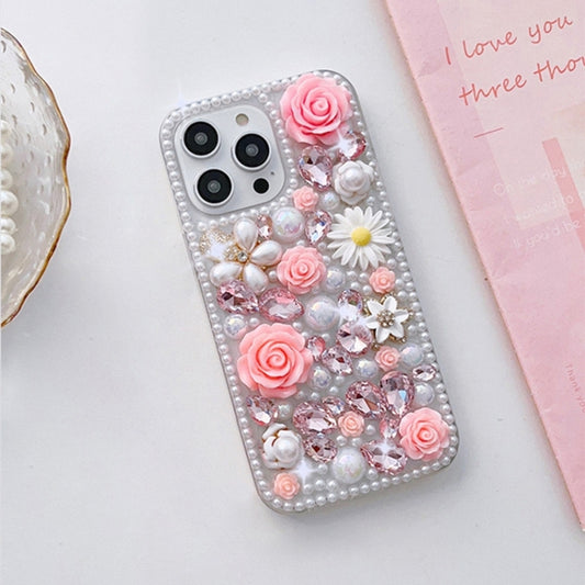 Rose Hand-set Diamond PC Phone Case, For iPhone 14 Pro Max, For iPhone 13 Pro Max, For iPhone 13 Pro, For iPhone 13, For iPhone 13 mini, For iPhone 12, For iPhone 12 Pro Max, For iPhone 12 Pro, For iPhone 12 mini, For iPhone 11 Pro Max, For iPhone 11  ...