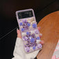 Rose Hand-set Diamond PC Phone Case, For Samsung Galaxy Z Flip6, For Samsung Galaxy Z Flip5, For Samsung Galaxy Z Flip4, For Samsung Galaxy Z Flip3 5G