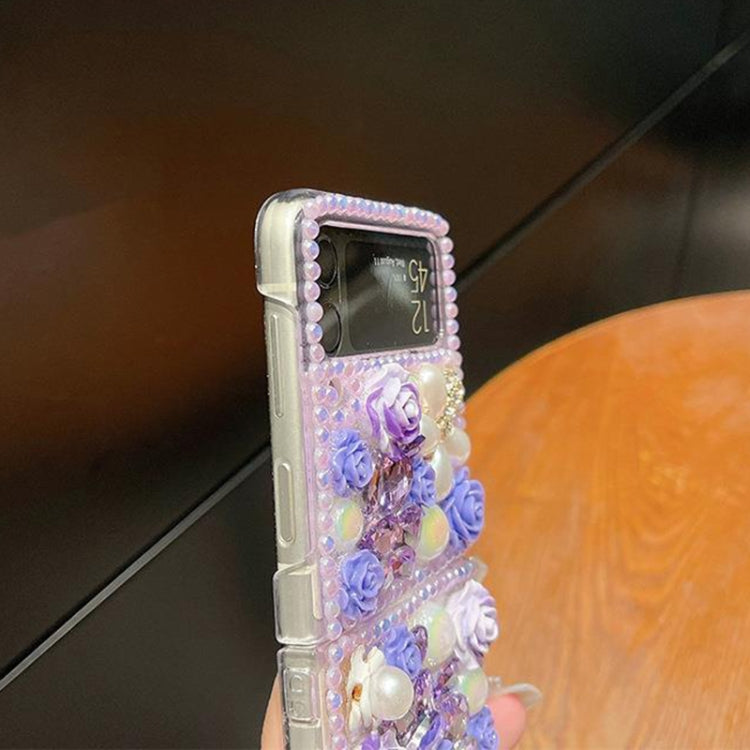 Rose Hand-set Diamond PC Phone Case