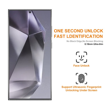 ENKAY Easy Install 0.18mm High Alumina Silicon Full Glass Film, Support Ultrasonic Unlock, For Samsung Galaxy S24 Ultra 5G, For Samsung Galaxy S24+ 5G, For Samsung Galaxy S24 5G, For Samsung Galaxy S23+ 5G / S22+ 5G, For Samsung Galaxy S23 5G / S22 5G