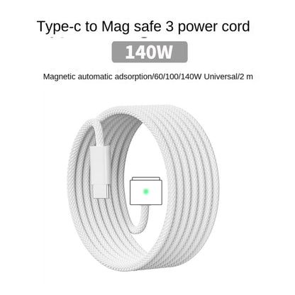 140W USB-C PD Power Adapter with Type-C to Magsafe3 Magnetic Charging Cable, Length: 2 m