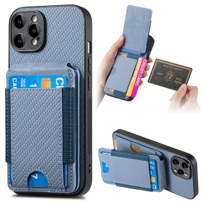 Carbon Fiber Vertical Flip Wallet Stand Phone Case