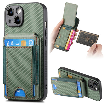Carbon Fiber Vertical Flip Wallet Stand Phone Case