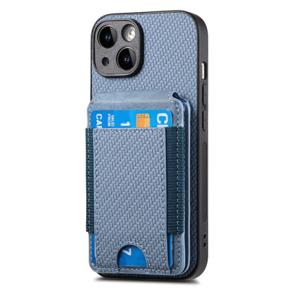 Carbon Fiber Vertical Flip Wallet Stand Phone Case