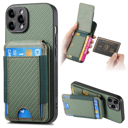 Carbon Fiber Vertical Flip Wallet Stand Phone Case