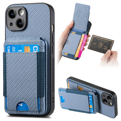 Carbon Fiber Vertical Flip Wallet Stand Phone Case
