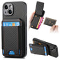 Carbon Fiber Vertical Flip Wallet Stand Phone Case