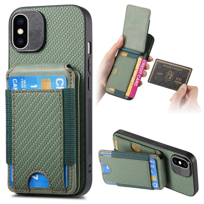 Carbon Fiber Vertical Flip Wallet Stand Phone Case, For iPhone XR, For iPhone XS Max, For iPhone 7 Plus / 8 Plus, For iPhone 6 Plus / 6s Plus