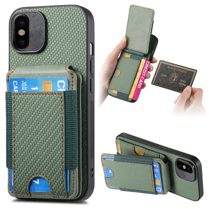 Carbon Fiber Vertical Flip Wallet Stand Phone Case, For iPhone 11 Pro Max, For iPhone 11, For iPhone 11 Pro, For iPhone X / XS