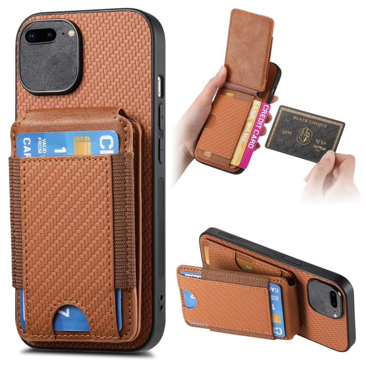 Carbon Fiber Vertical Flip Wallet Stand Phone Case, For iPhone XR, For iPhone XS Max, For iPhone 7 Plus / 8 Plus, For iPhone 6 Plus / 6s Plus