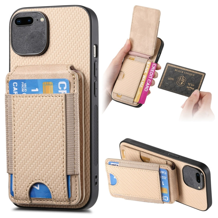 Carbon Fiber Vertical Flip Wallet Stand Phone Case, For iPhone XR, For iPhone XS Max, For iPhone 7 Plus / 8 Plus, For iPhone 6 Plus / 6s Plus