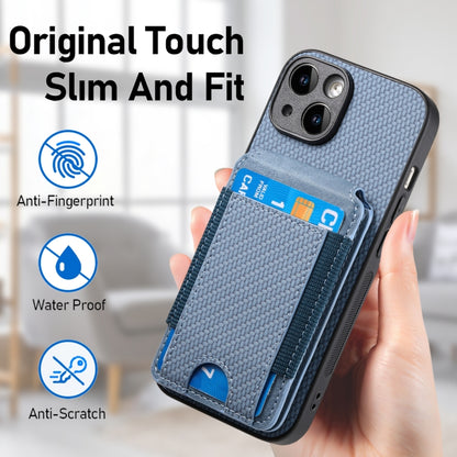 Carbon Fiber Vertical Flip Wallet Stand Phone Case