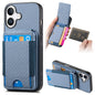 Carbon Fiber Vertical Flip Wallet Stand Phone Case
