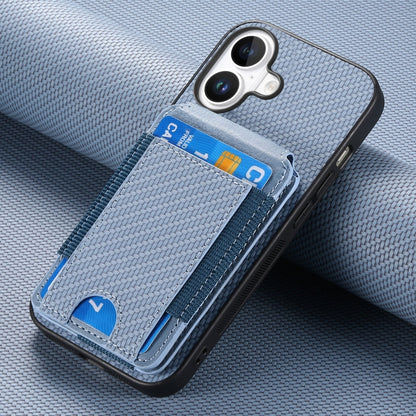 Carbon Fiber Vertical Flip Wallet Stand Phone Case