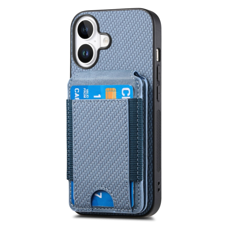 Carbon Fiber Vertical Flip Wallet Stand Phone Case