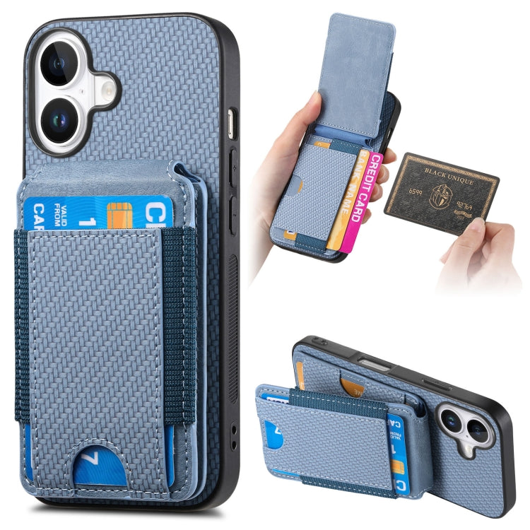Carbon Fiber Vertical Flip Wallet Stand Phone Case
